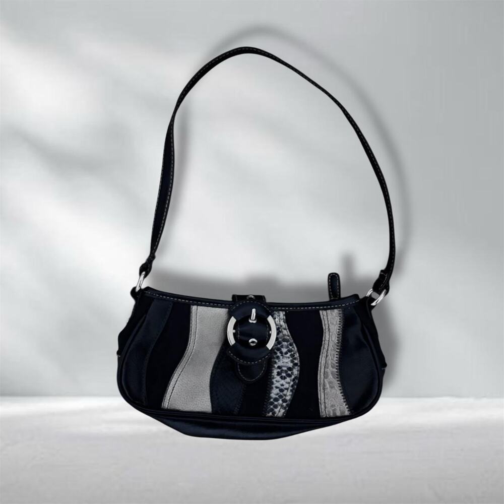 Y2k patchwork snakeskin suede